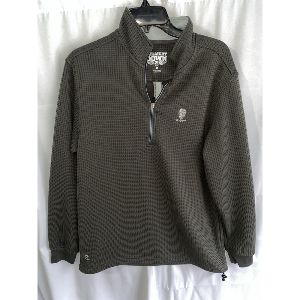 Straight Down Golf Waffle Knit 1/4 Zip Pullover Men's Medium Scioto County Club